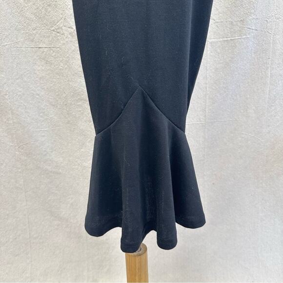 Rockabilly pinup black ponte knit bodycon tulip midi skirt size small pull on - Picture 6 of 11